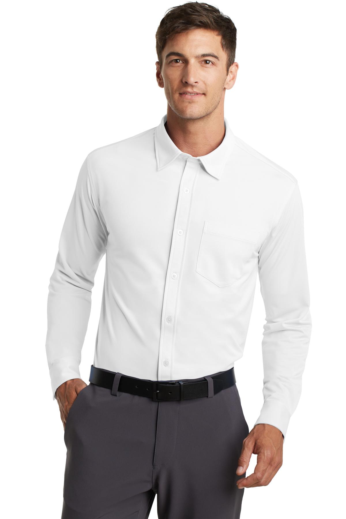 Port Authority Men's Dimension Knit Dress Shirt. K570 Mens Apparel Shirts & Tops