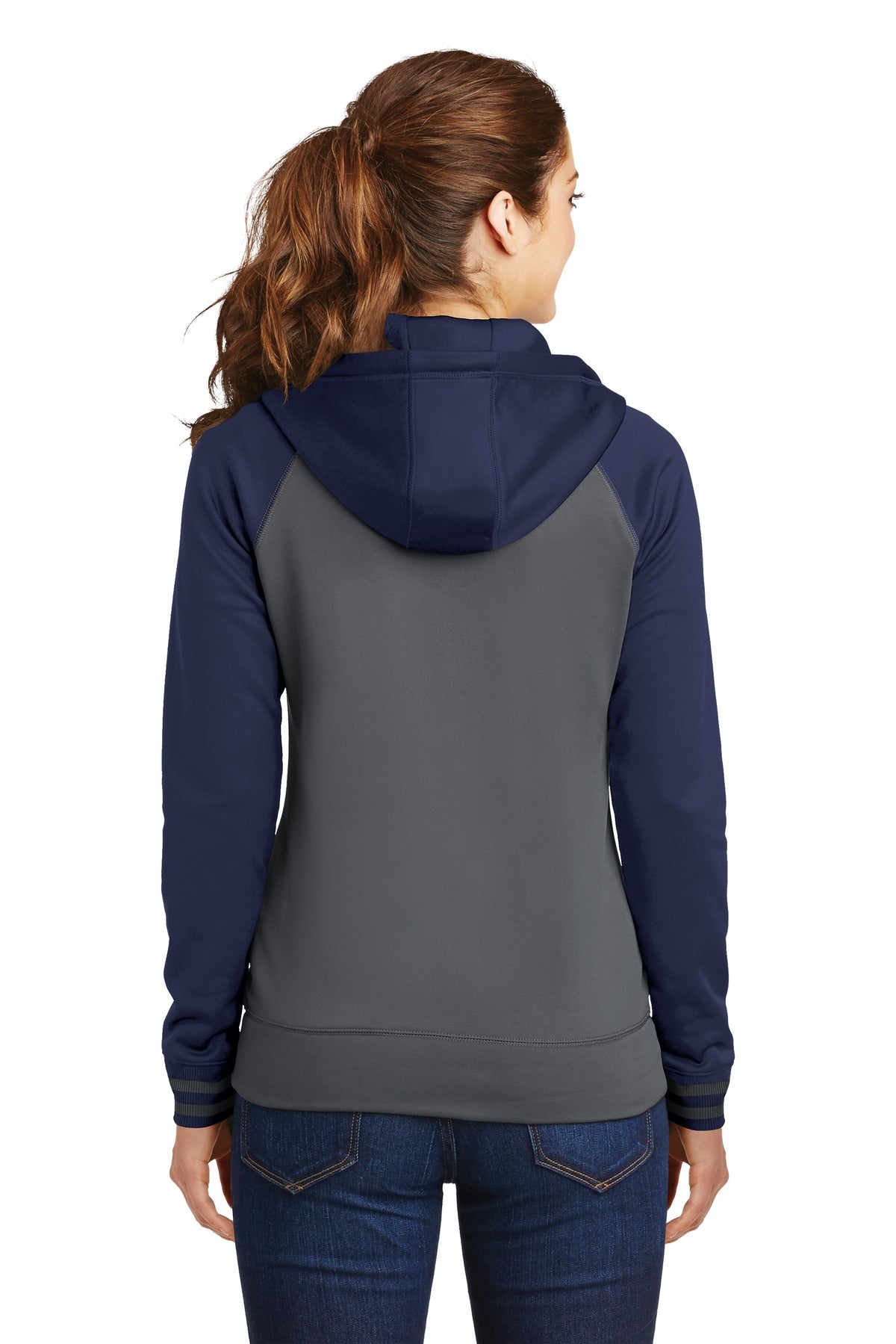 Sport-Tek Women's Sport-Wick Varsity Fleece Full-Zip Hooded Jacket. LST236 Womens Apparel Jackets & Vests