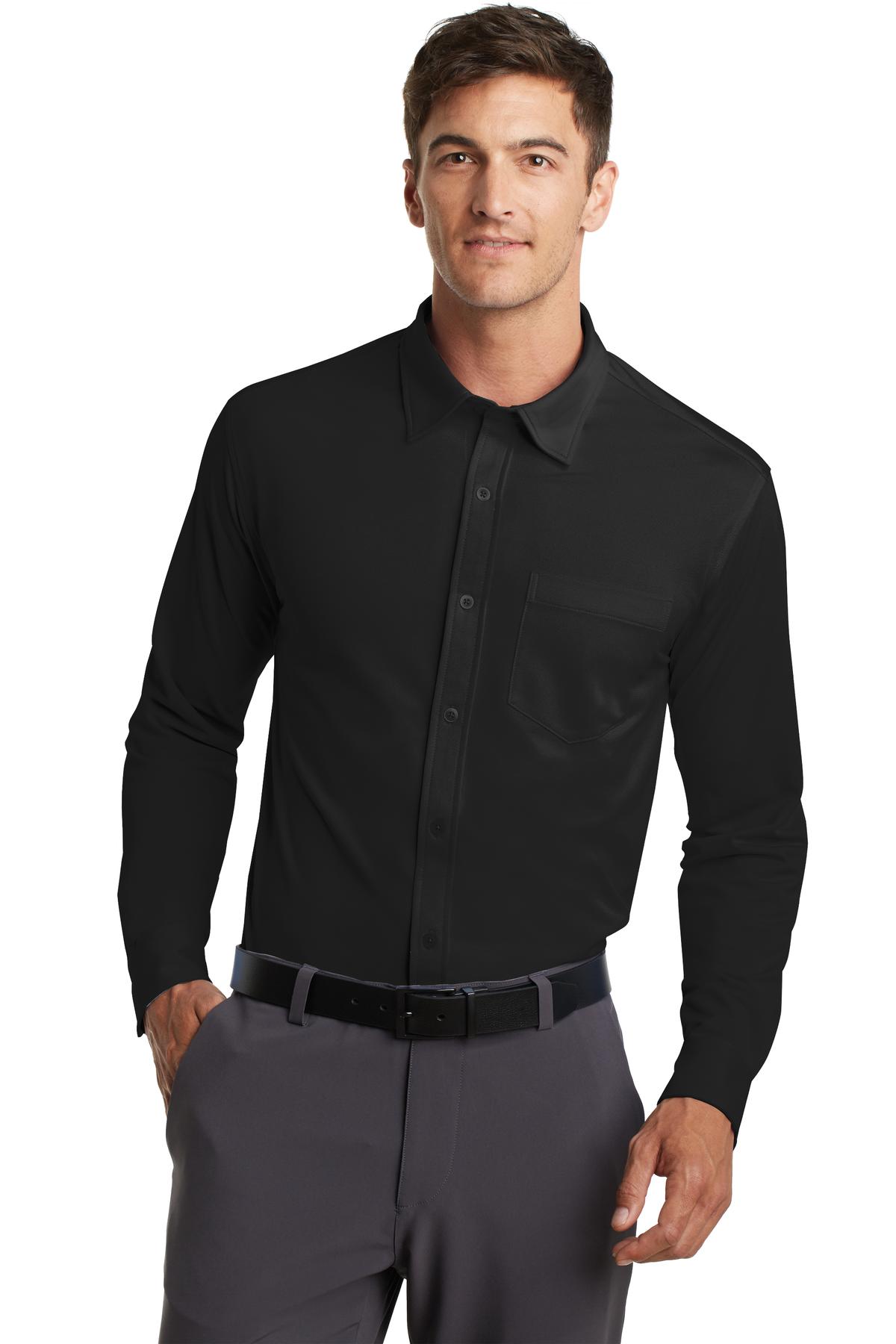 Port Authority Men's Dimension Knit Dress Shirt. K570 Mens Apparel Shirts & Tops
