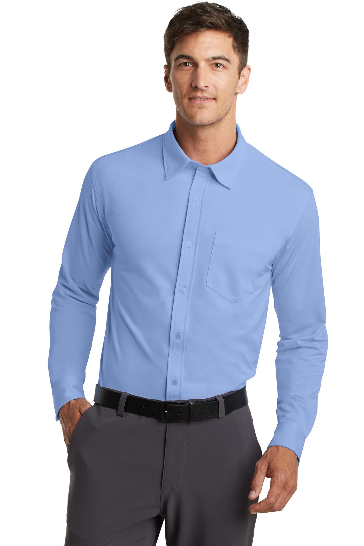 Port Authority Men's Dimension Knit Dress Shirt. K570 Mens Apparel Shirts & Tops