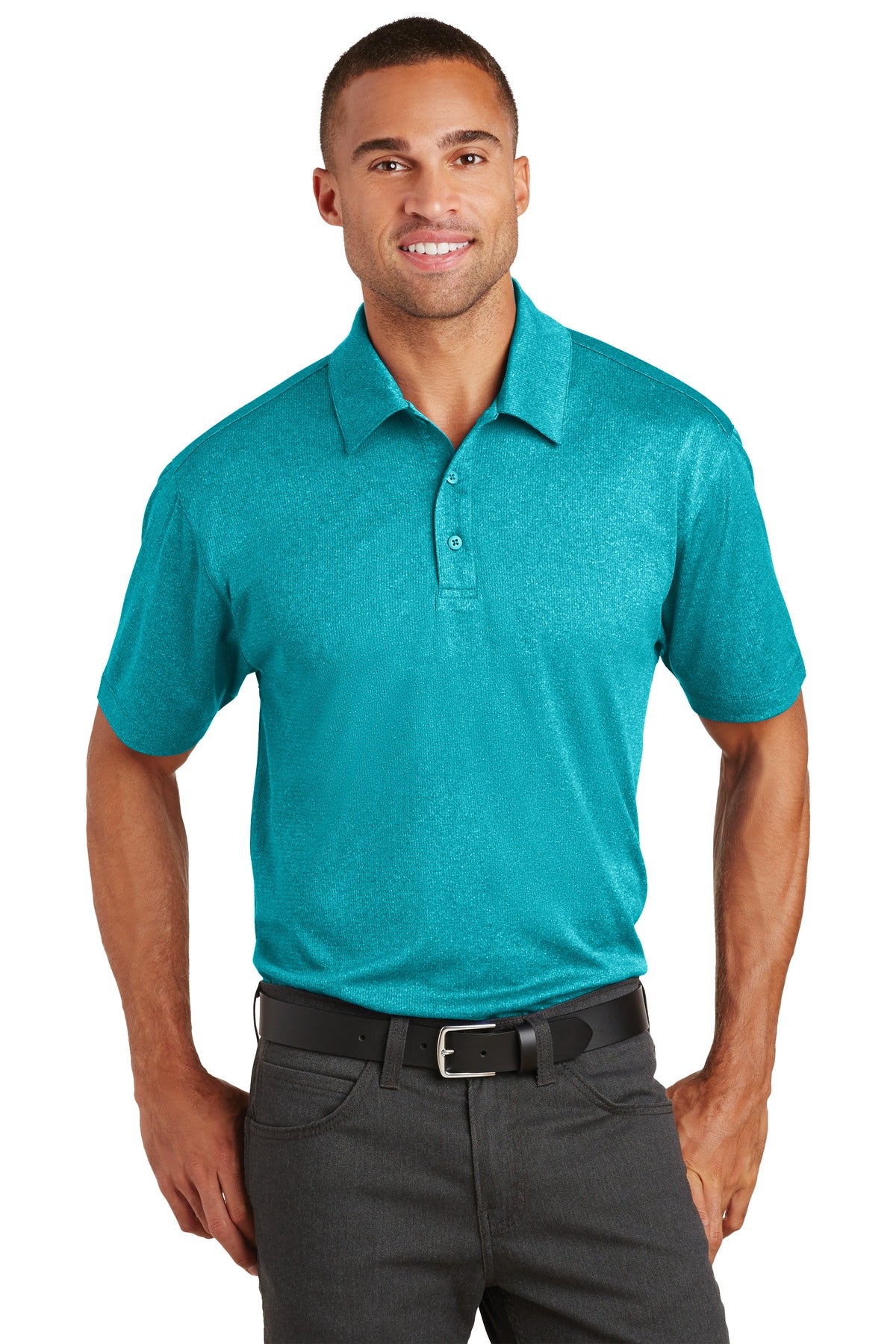 Port Authority Men's Trace Heather Polo. K576 Mens Apparel Shirts & Tops