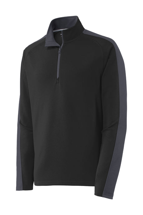 Sport-Tek Men's Sport-Wick Textured Colorblock 1/4-Zip Pullover Mens Apparel Sweatshirts & Fleece