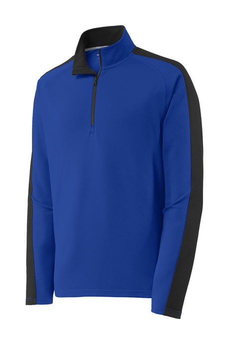 Sport-Tek Men's Sport-Wick Textured Colorblock 1/4-Zip Pullover Mens Apparel Sweatshirts & Fleece
