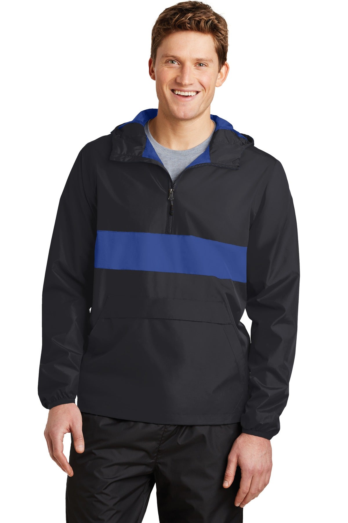 Sport-Tek Men's Zipped Pocket Anorak Mens Apparel Jackets & Vests