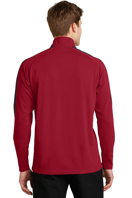 Sport-Tek Men's Sport-Wick Textured Colorblock 1/4-Zip Pullover Mens Apparel Sweatshirts & Fleece