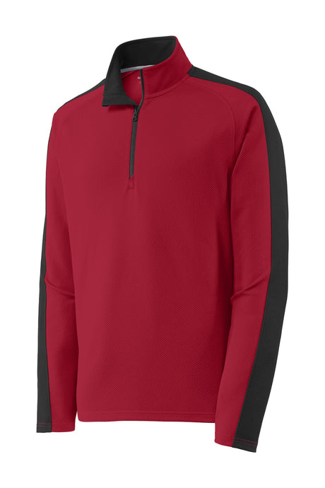 Sport-Tek Men's Sport-Wick Textured Colorblock 1/4-Zip Pullover Mens Apparel Sweatshirts & Fleece