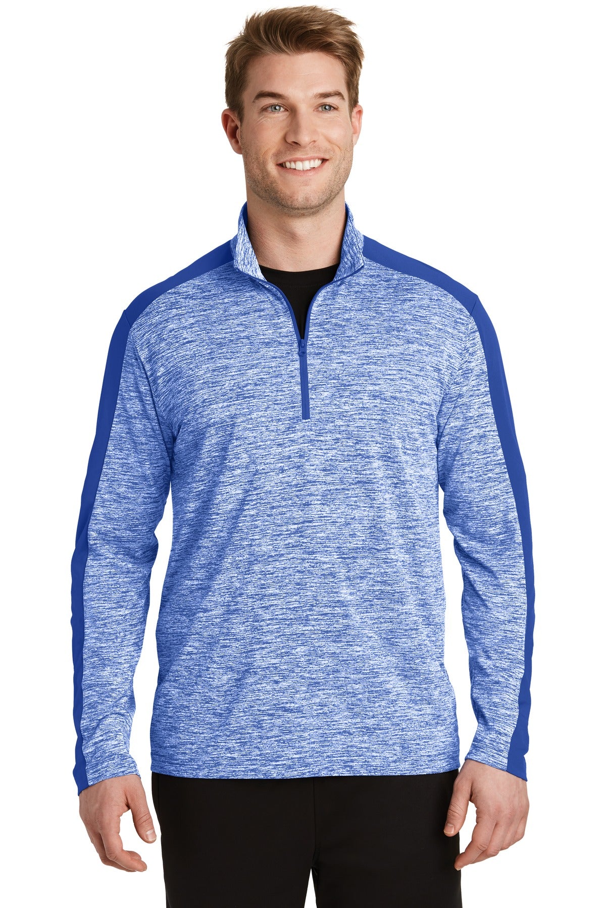 Sport-Tek Men's PosiCharge Electric Heather Colorblock 1/4-Zip Pullover Mens Apparel Sweatshirts & Fleece