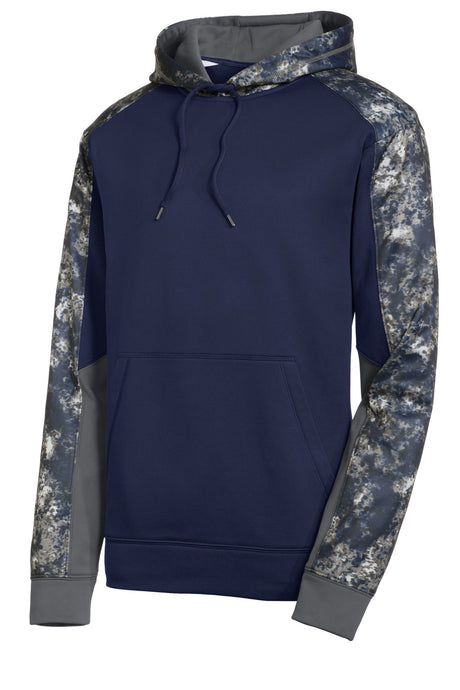 Sport-Tek Men's Sport-Wick Mineral Freeze Fleece Colorblock Hooded Pullover Mens Apparel Sweatshirts & Fleece