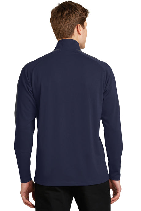 Sport-Tek Men's Sport-Wick Textured Colorblock 1/4-Zip Pullover Mens Apparel Sweatshirts & Fleece