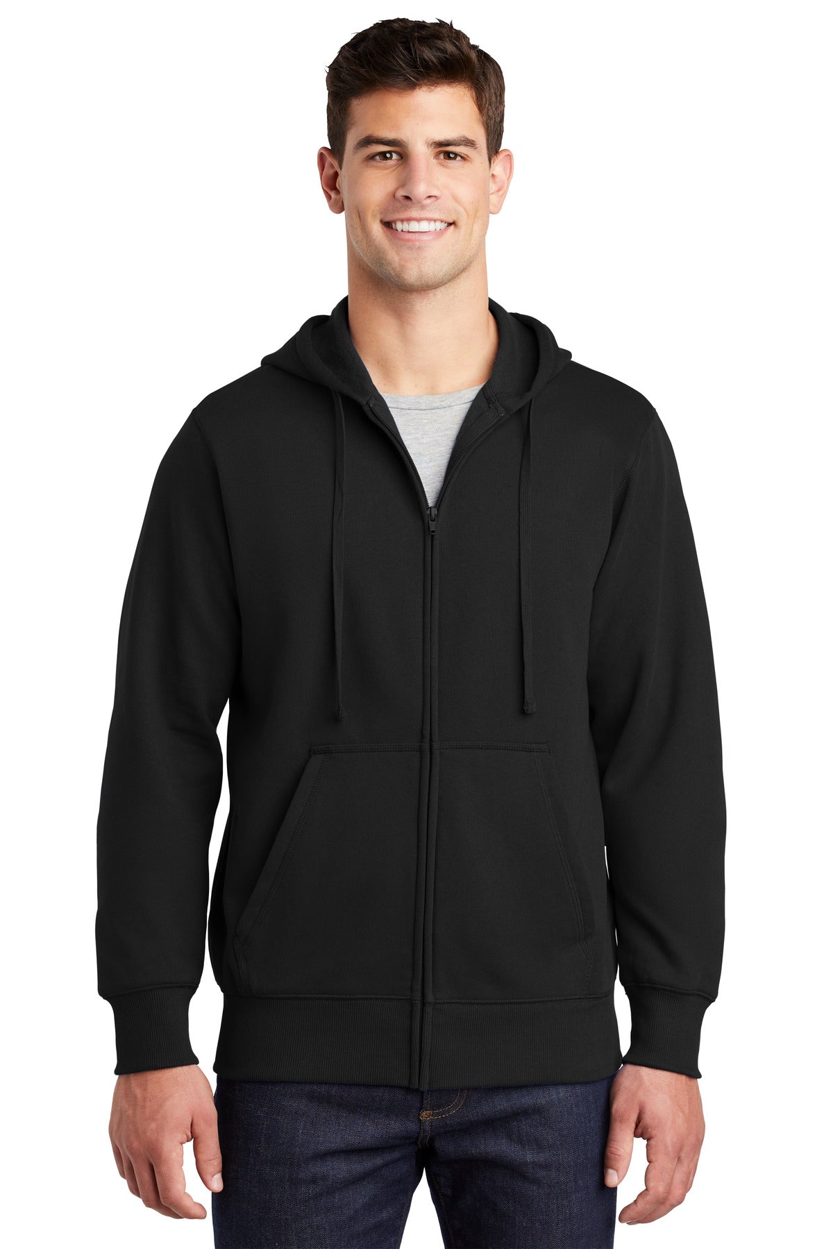 Sport-Tek Men's Full-Zip Hooded Sweatshirt Mens Apparel Sweatshirts & Fleece