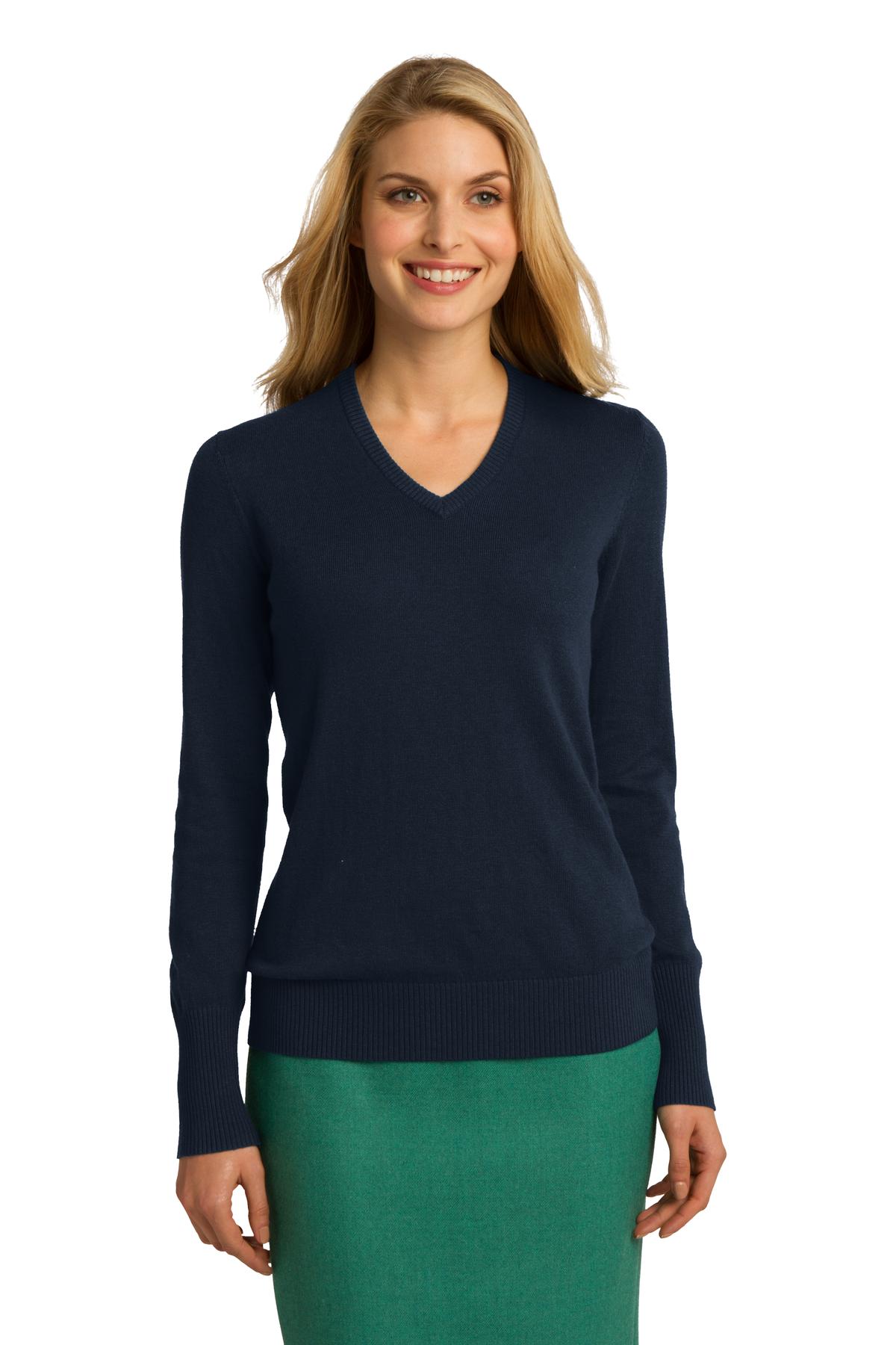 Port Authority Women's V-Neck Sweater. LSW285 Womens Apparel Shirts & Tops