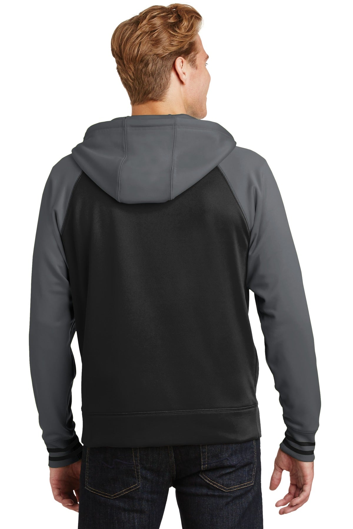 Sport-Tek Men's Sport-Wick Varsity Fleece Full-Zip Hooded Jacket Mens Apparel Jackets & Vests