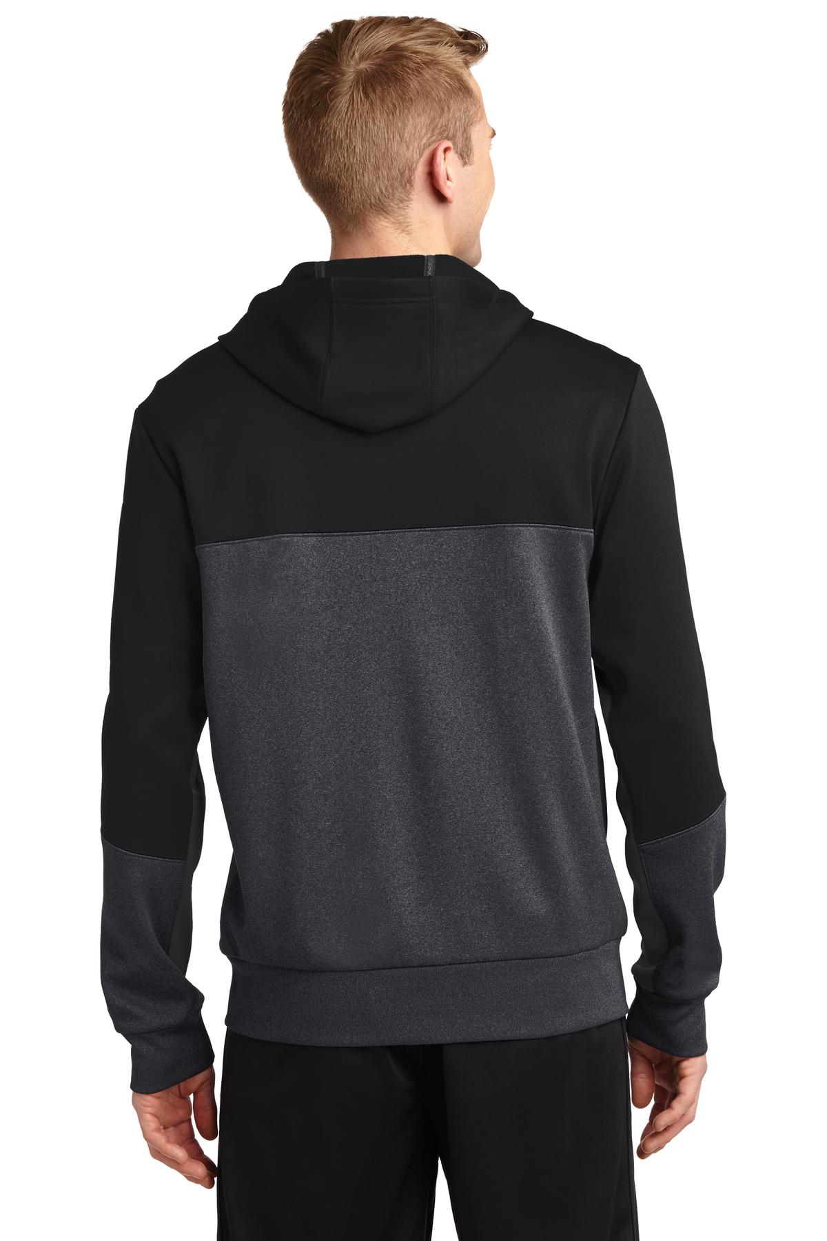 Sport-Tek Men's Tech Fleece Colorblock Full-Zip Hooded Jacket Mens Apparel Jackets & Vests