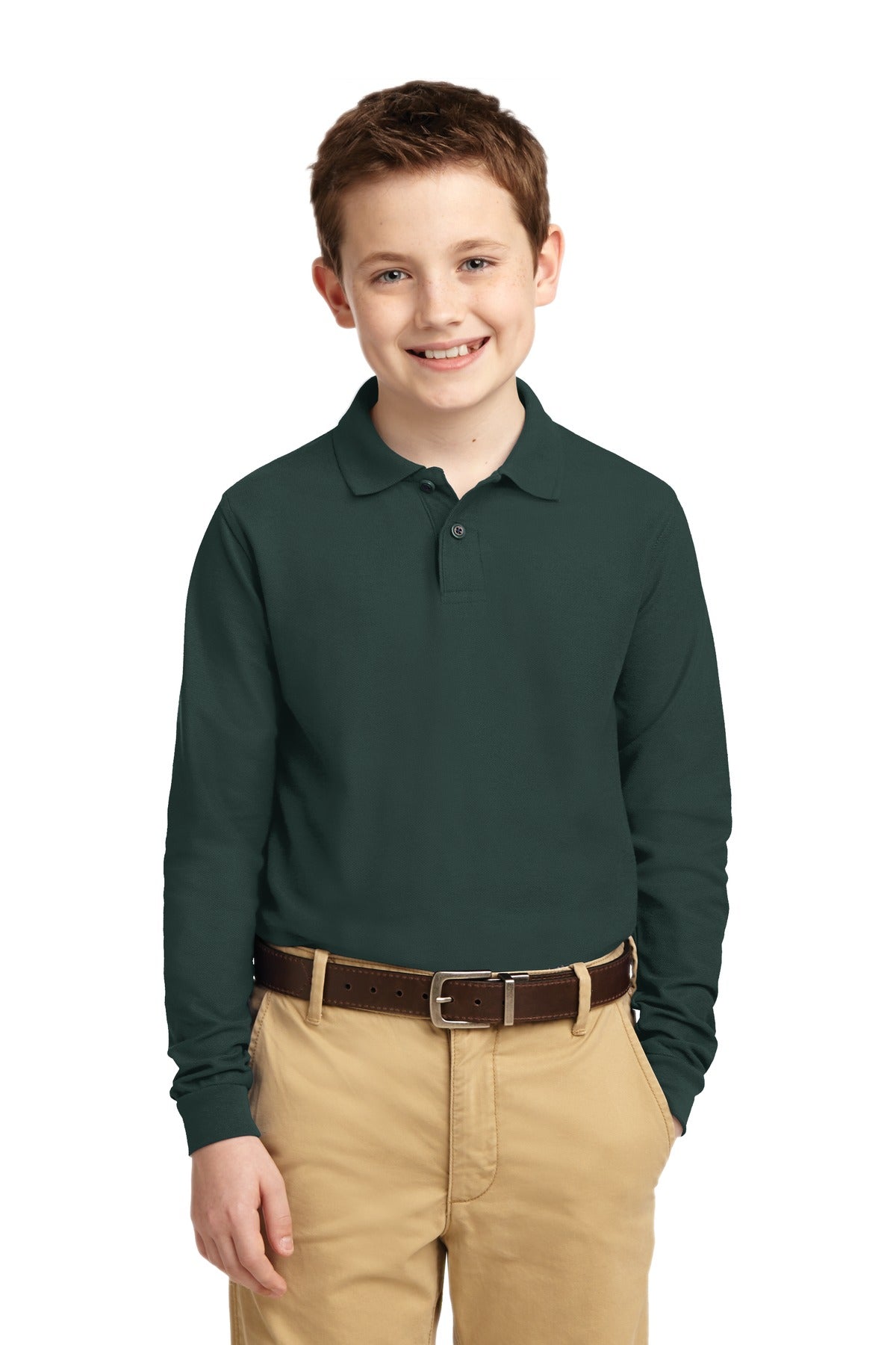 Port Authority Youth Long Sleeve Silk Touch Polo. Y500LS Youth Apparel Shirts & Tops