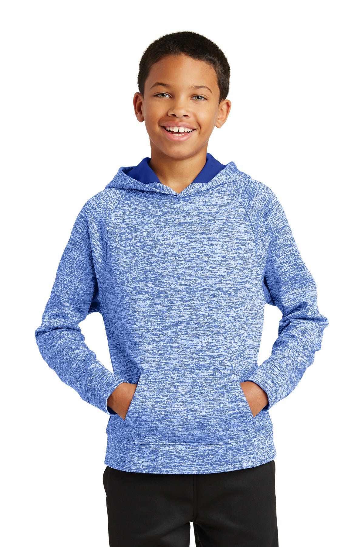 Sport-Tek Youth PosiCharge Electric Heather Fleece Hooded Pullover YST225 Youth Apparel Hoodies & Sweatshirts