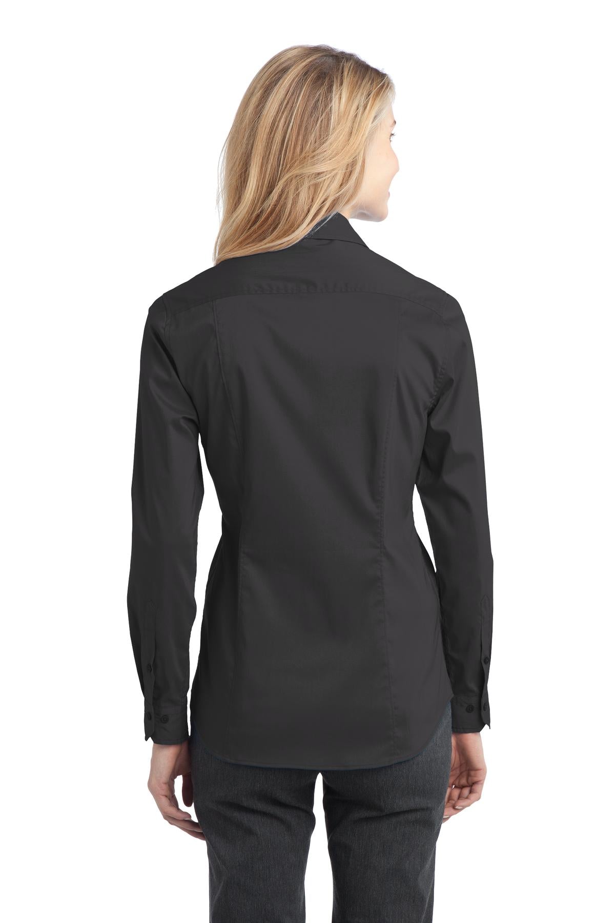 Port Authority Ladies Stretch Poplin Shirt. L646 Womens Apparel Shirts & Tops