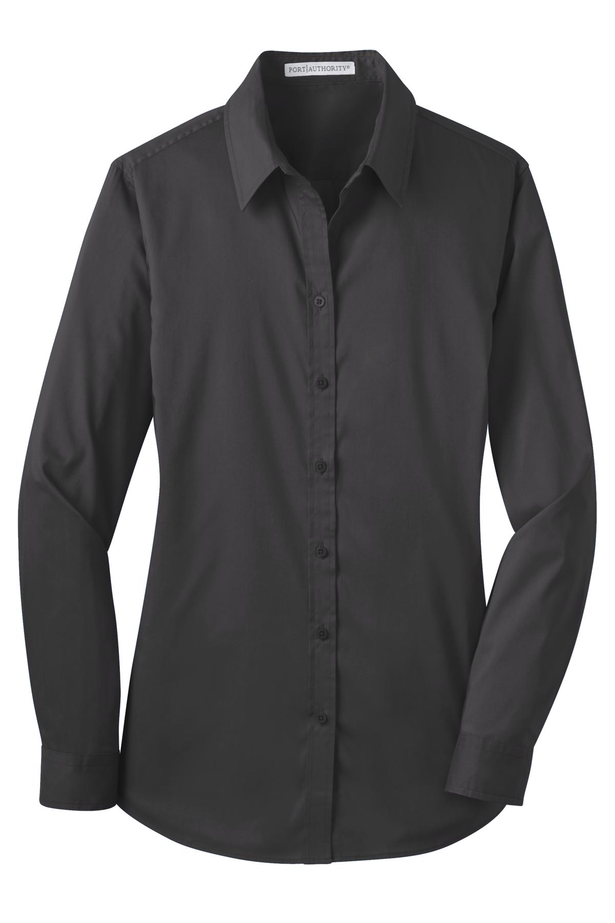 Port Authority Ladies Stretch Poplin Shirt. L646 Womens Apparel Shirts & Tops
