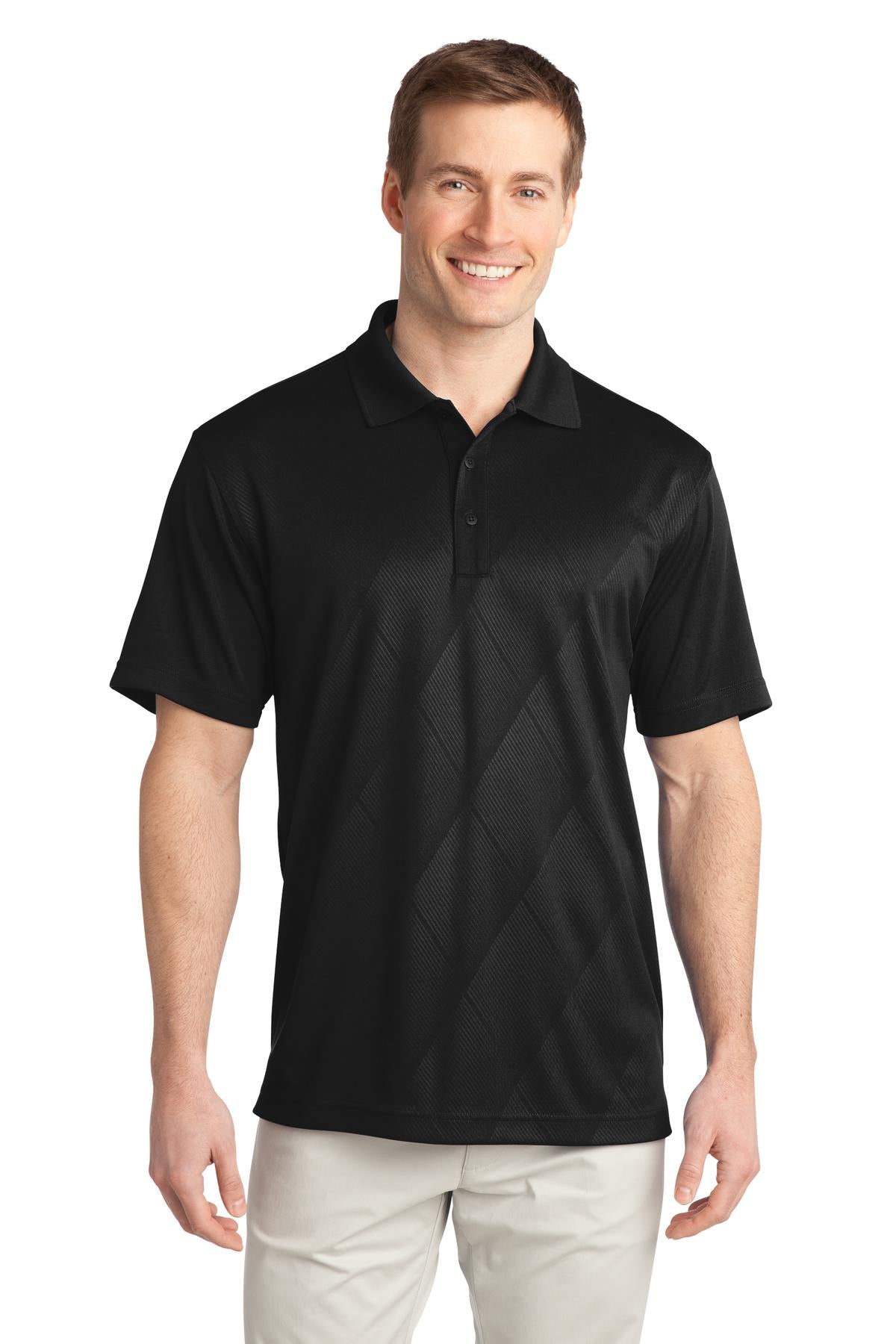 Port Authority Men's Tech Embossed Polo. K548 Mens Apparel Shirts & Tops