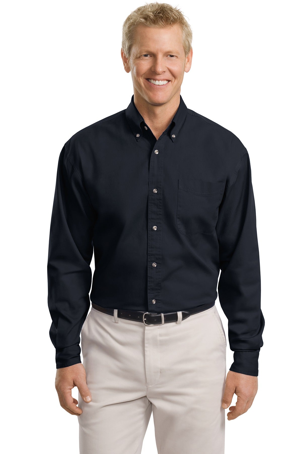 Port Authority Men's Tall Long Sleeve Twill Shirt. TLS600T Mens Apparel Shirts & Tops