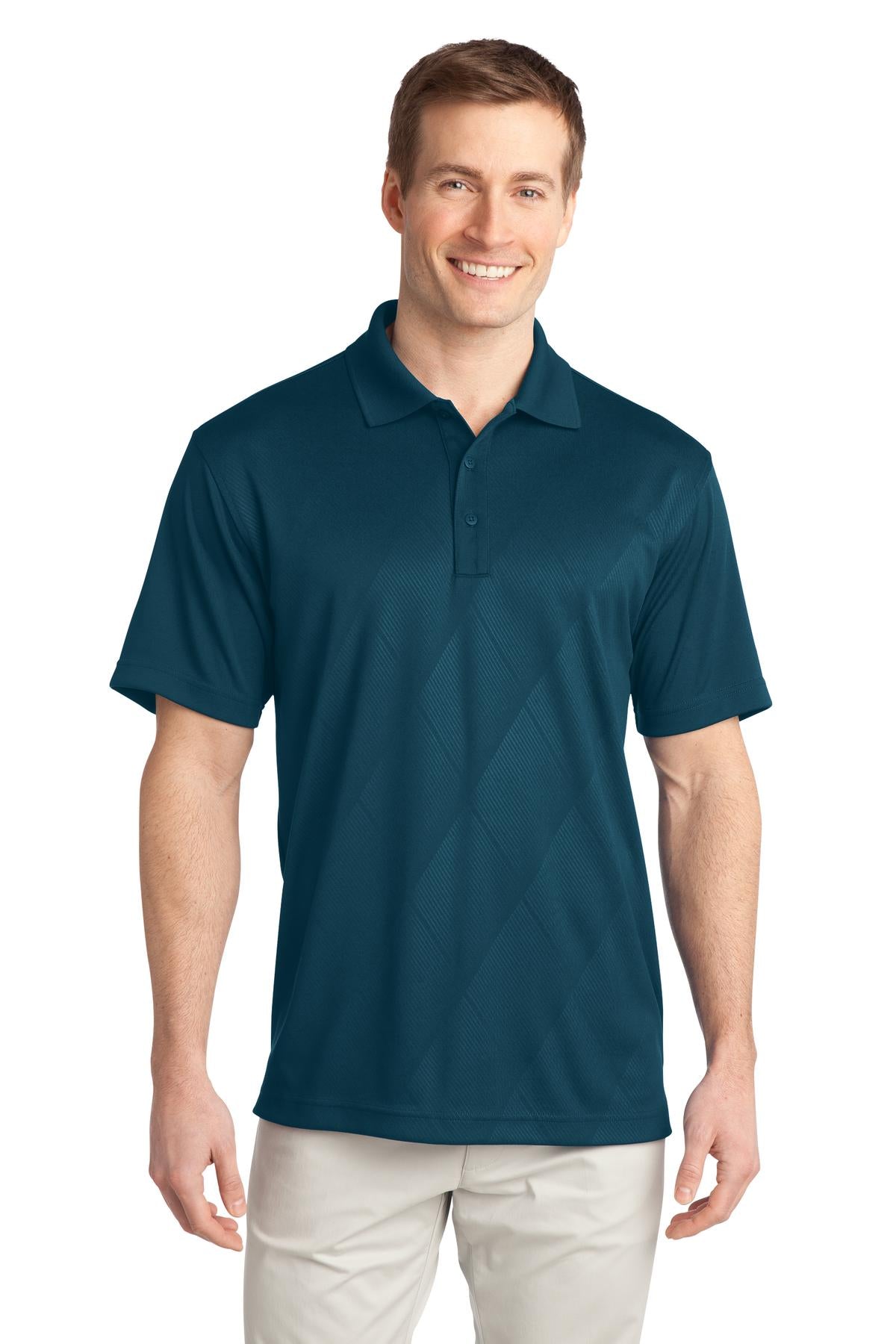 Port Authority Men's Tech Embossed Polo. K548 Mens Apparel Shirts & Tops