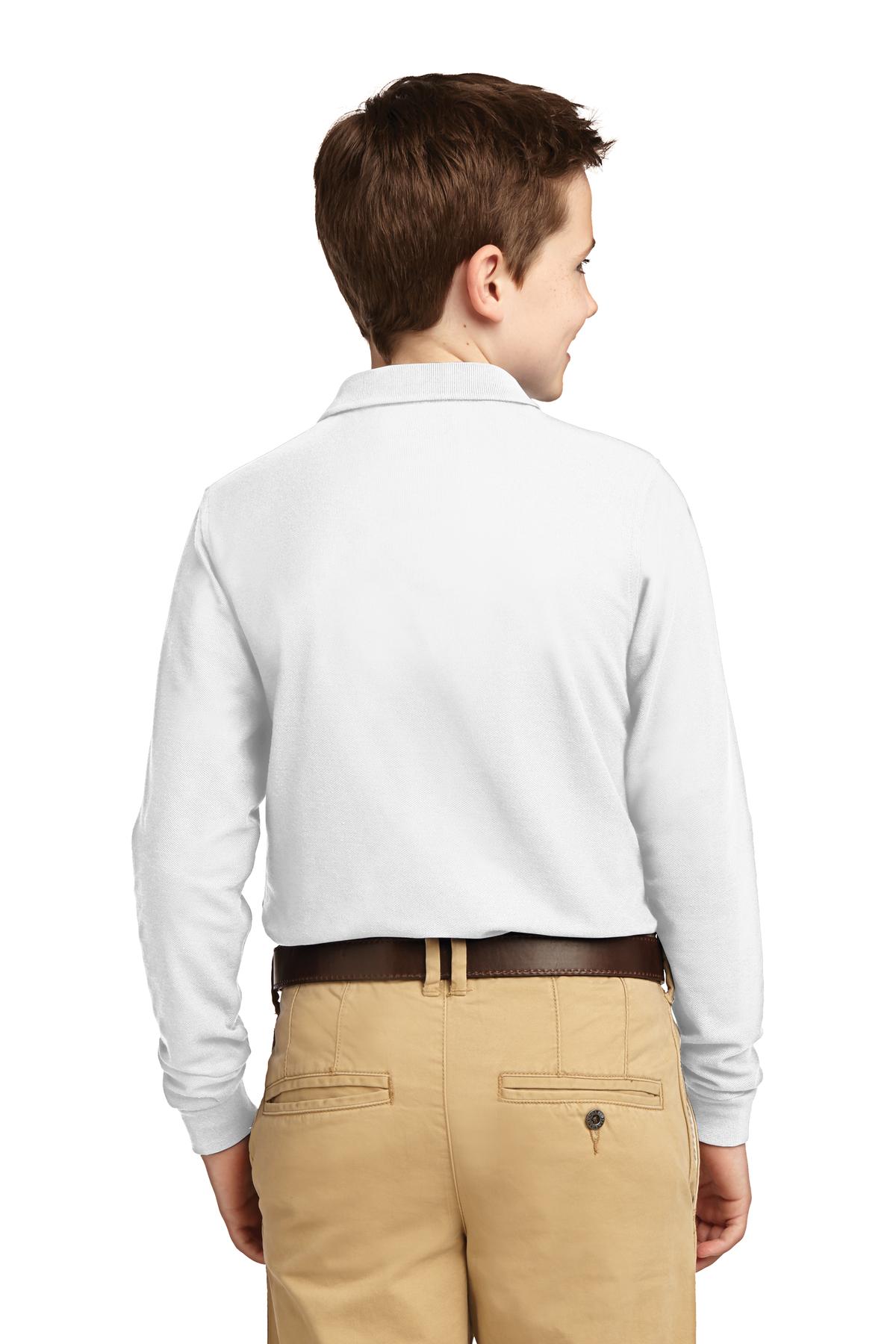 Port Authority Youth Long Sleeve Silk Touch Polo. Y500LS Youth Apparel Shirts & Tops