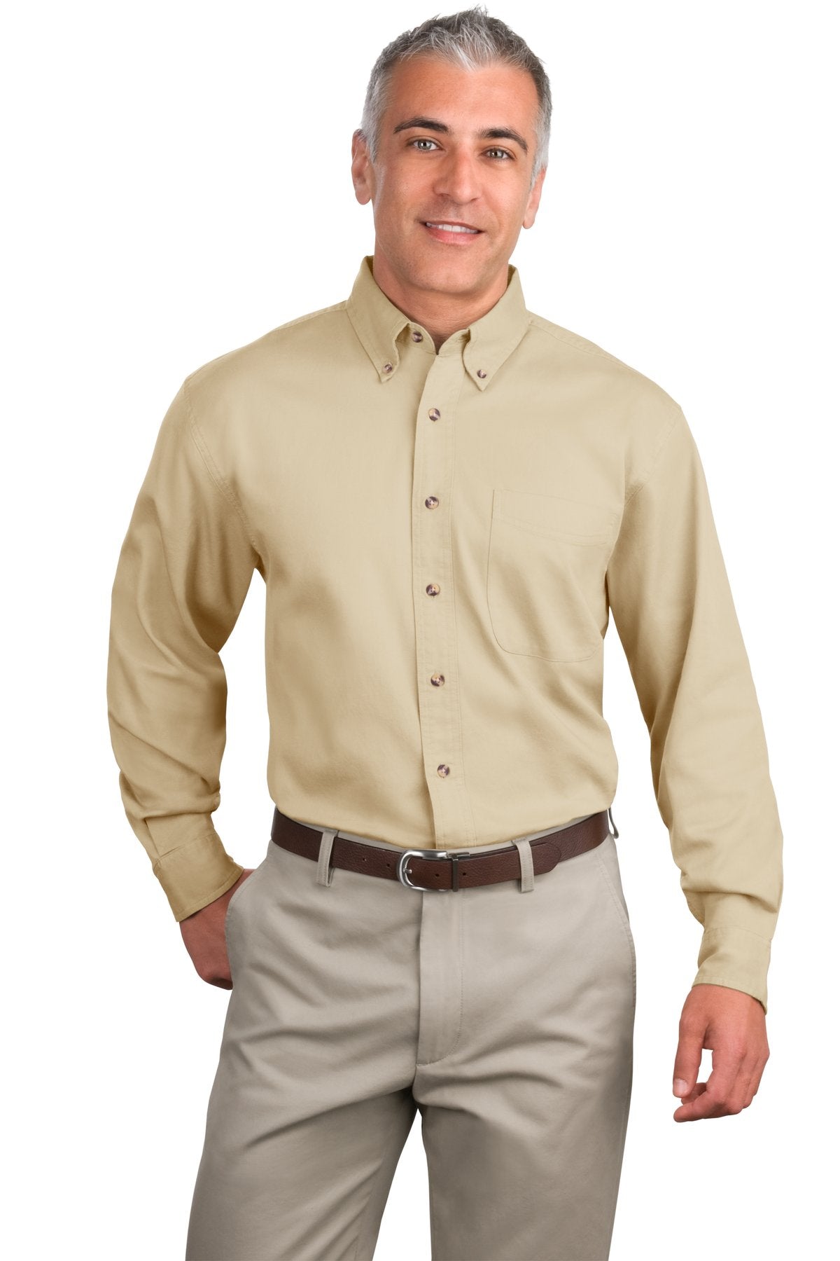 Port Authority Men's Tall Long Sleeve Twill Shirt. TLS600T Mens Apparel Shirts & Tops