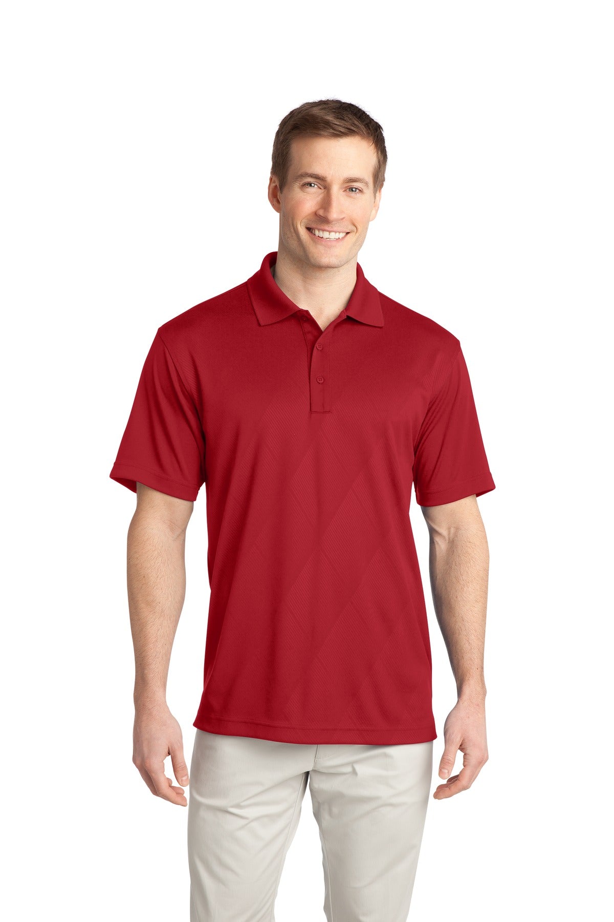 Port Authority Men's Tech Embossed Polo. K548 Mens Apparel Shirts & Tops