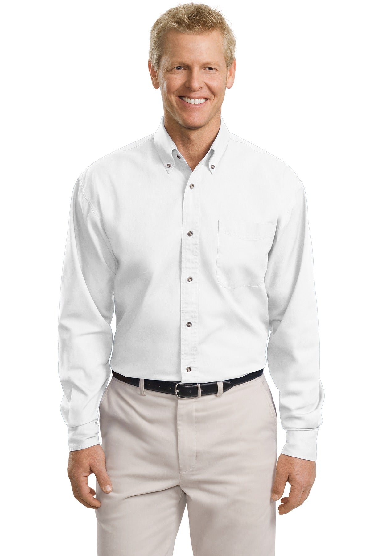 Port Authority Men's Tall Long Sleeve Twill Shirt. TLS600T Mens Apparel Shirts & Tops