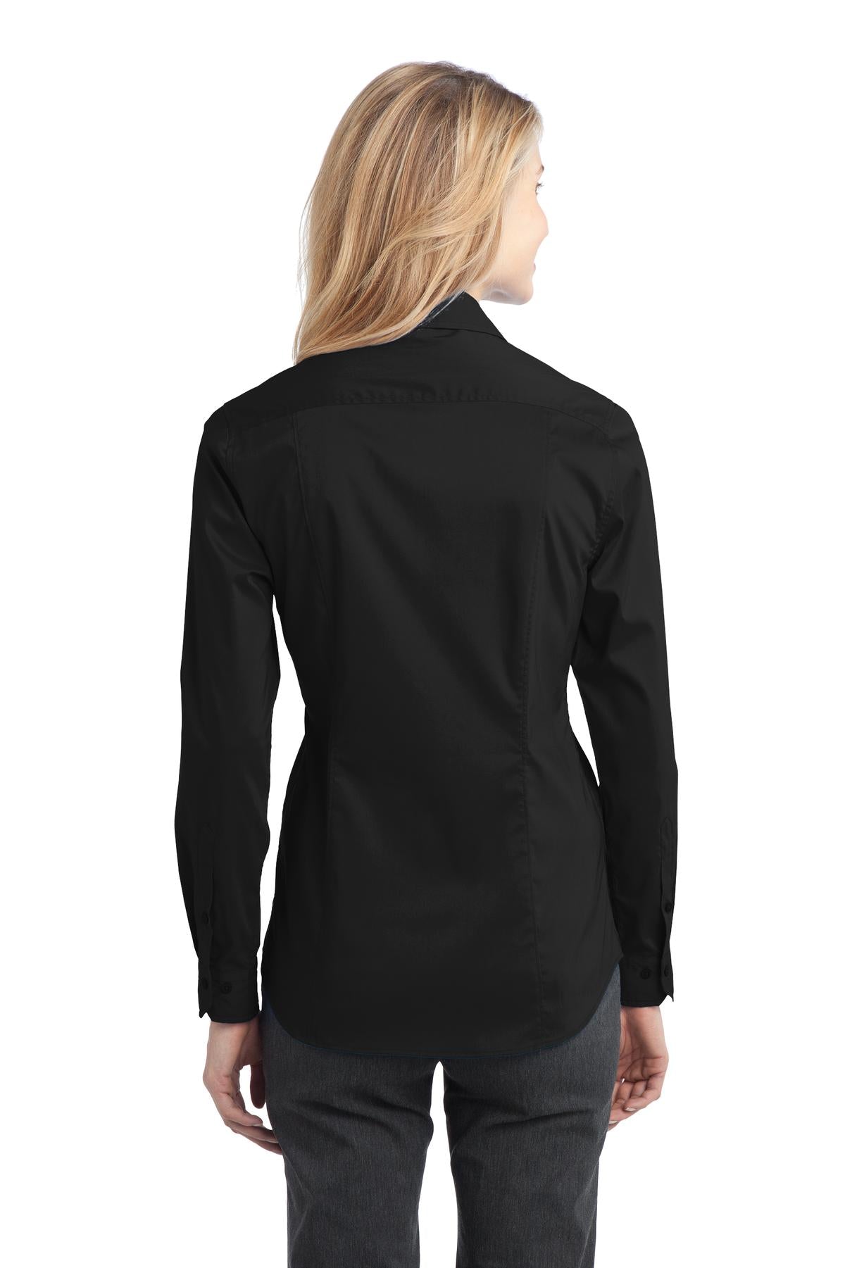 Port Authority Ladies Stretch Poplin Shirt. L646 Womens Apparel Shirts & Tops