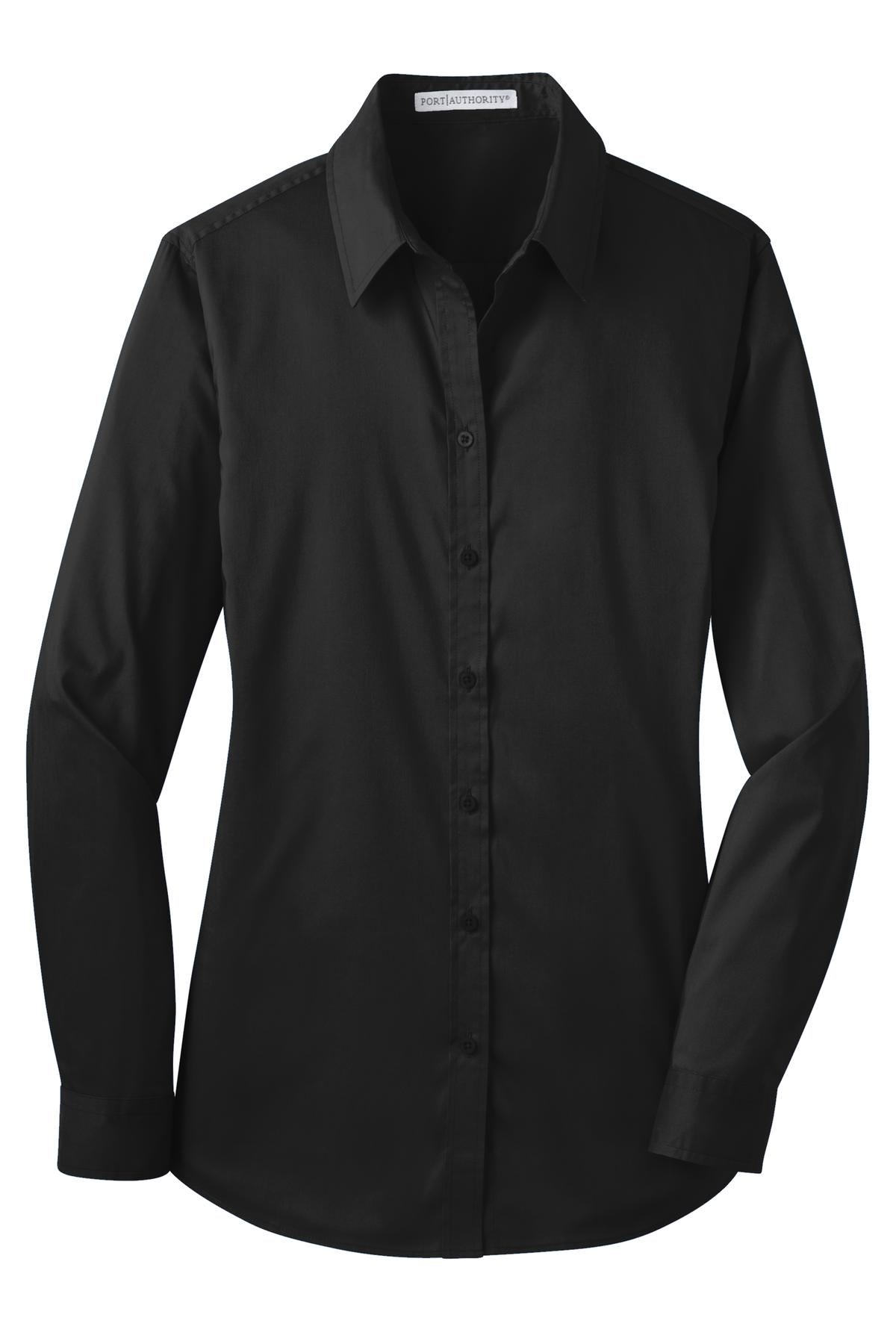 Port Authority Ladies Stretch Poplin Shirt. L646 Womens Apparel Shirts & Tops