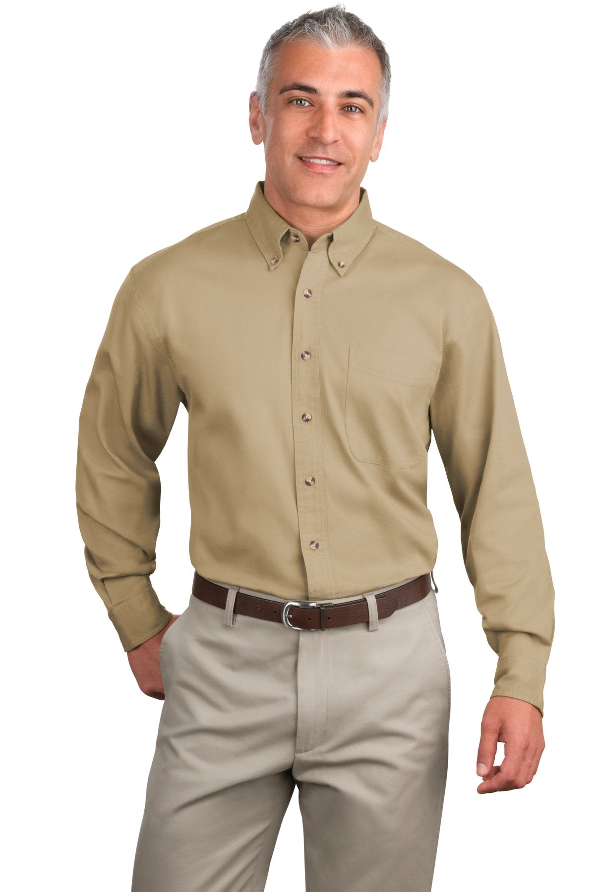 Port Authority Men's Tall Long Sleeve Twill Shirt. TLS600T Mens Apparel Shirts & Tops