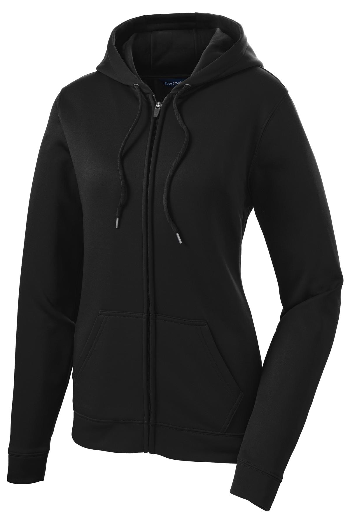 Sport-Tek Women's Sport-Wick Fleece Full-Zip Hooded Jacket Womens Apparel Jackets & Vests