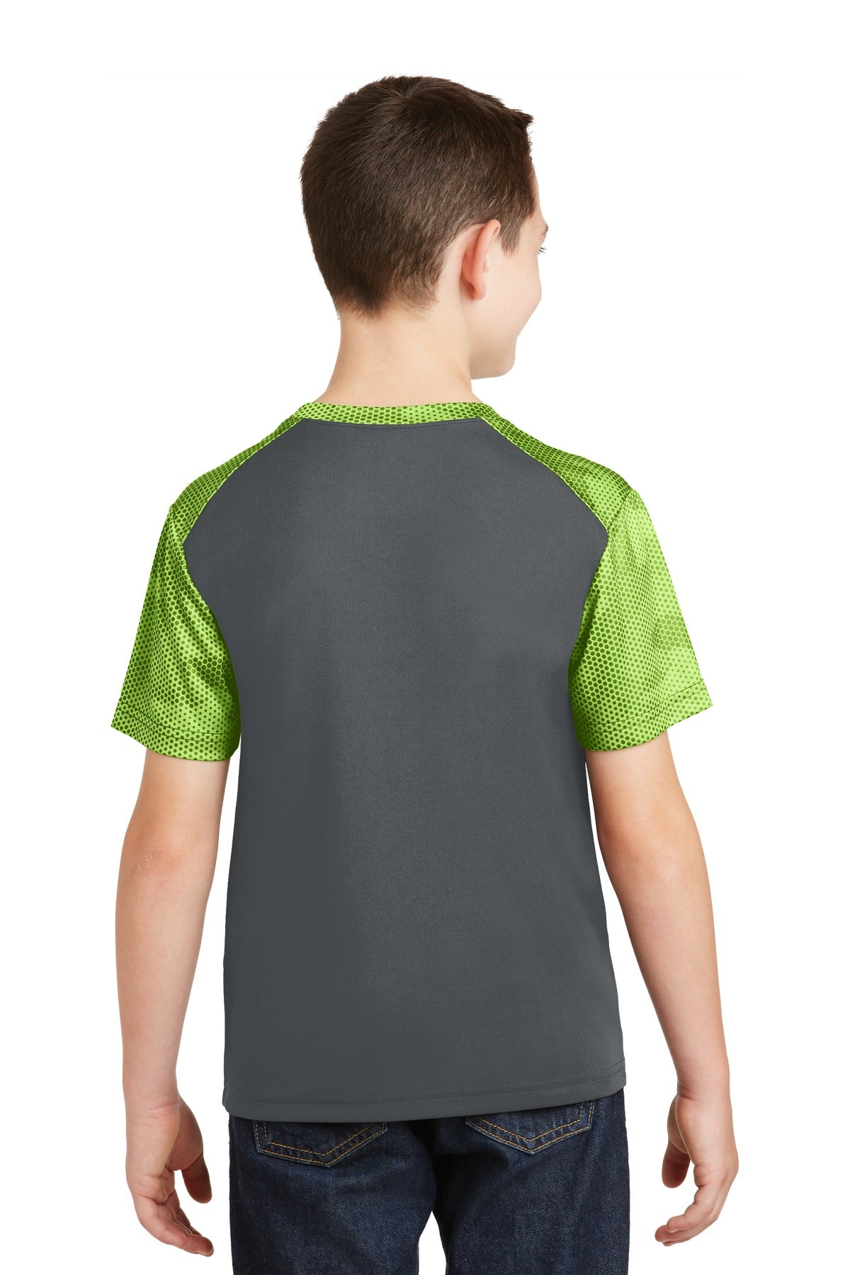 Sport-Tek Youth CamoHex Colorblock Tee YST371 Youth Apparel Shirts & Tops