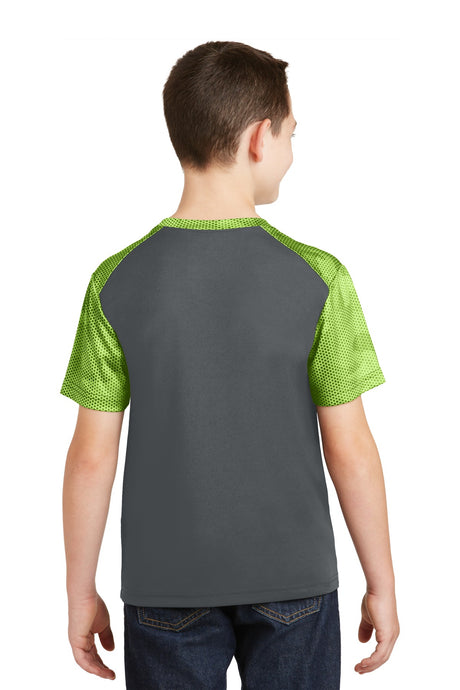 Sport-Tek Youth CamoHex Colorblock Tee YST371 Youth Apparel Shirts & Tops