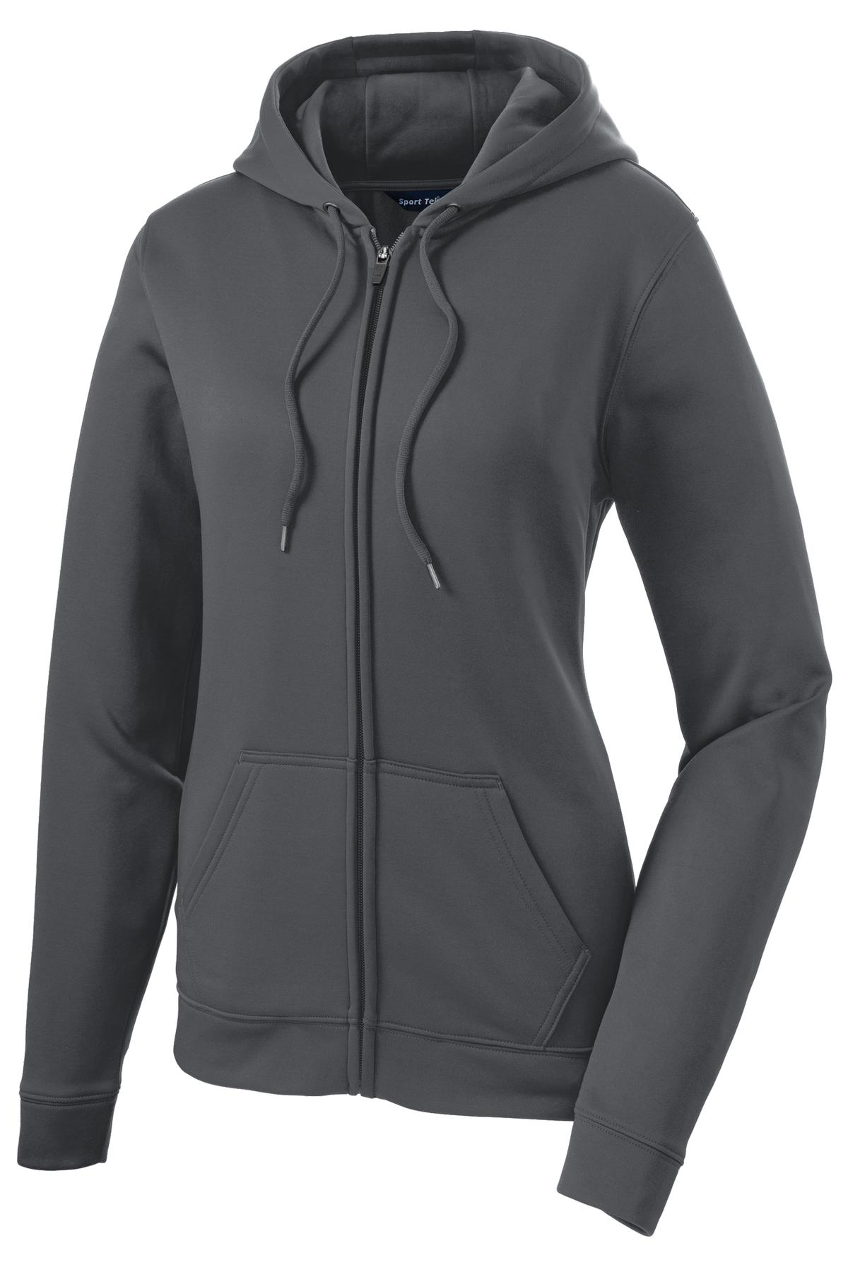 Sport-Tek Women's Sport-Wick Fleece Full-Zip Hooded Jacket Womens Apparel Jackets & Vests