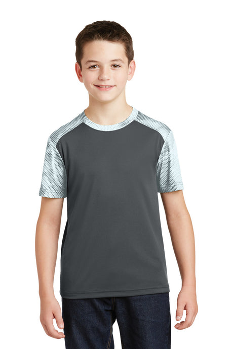 Sport-Tek Youth CamoHex Colorblock Tee YST371 Youth Apparel Shirts & Tops