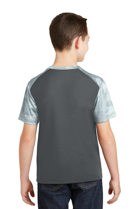 Sport-Tek Youth CamoHex Colorblock Tee YST371 Youth Apparel Shirts & Tops