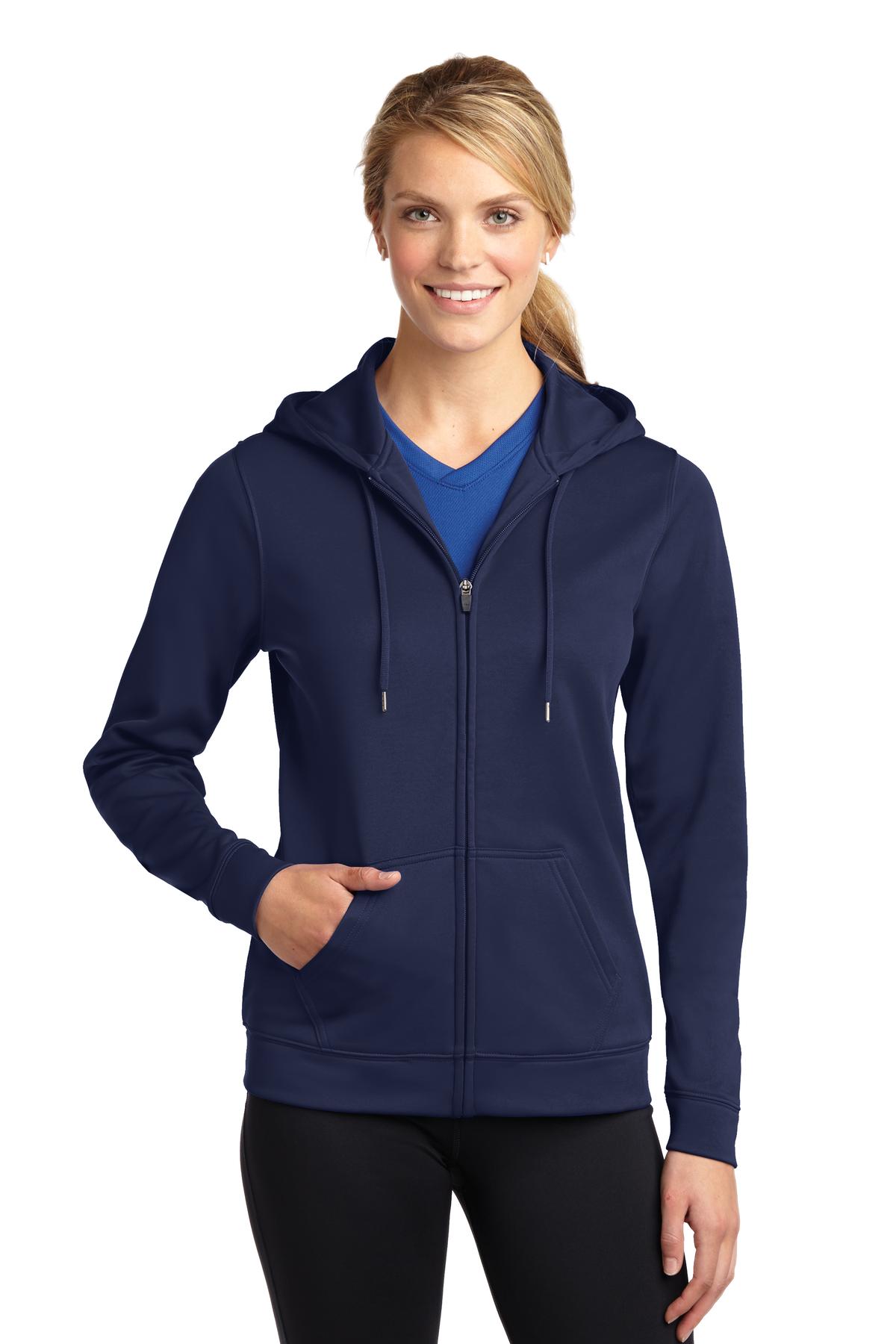 Sport-Tek Women's Sport-Wick Fleece Full-Zip Hooded Jacket Womens Apparel Jackets & Vests