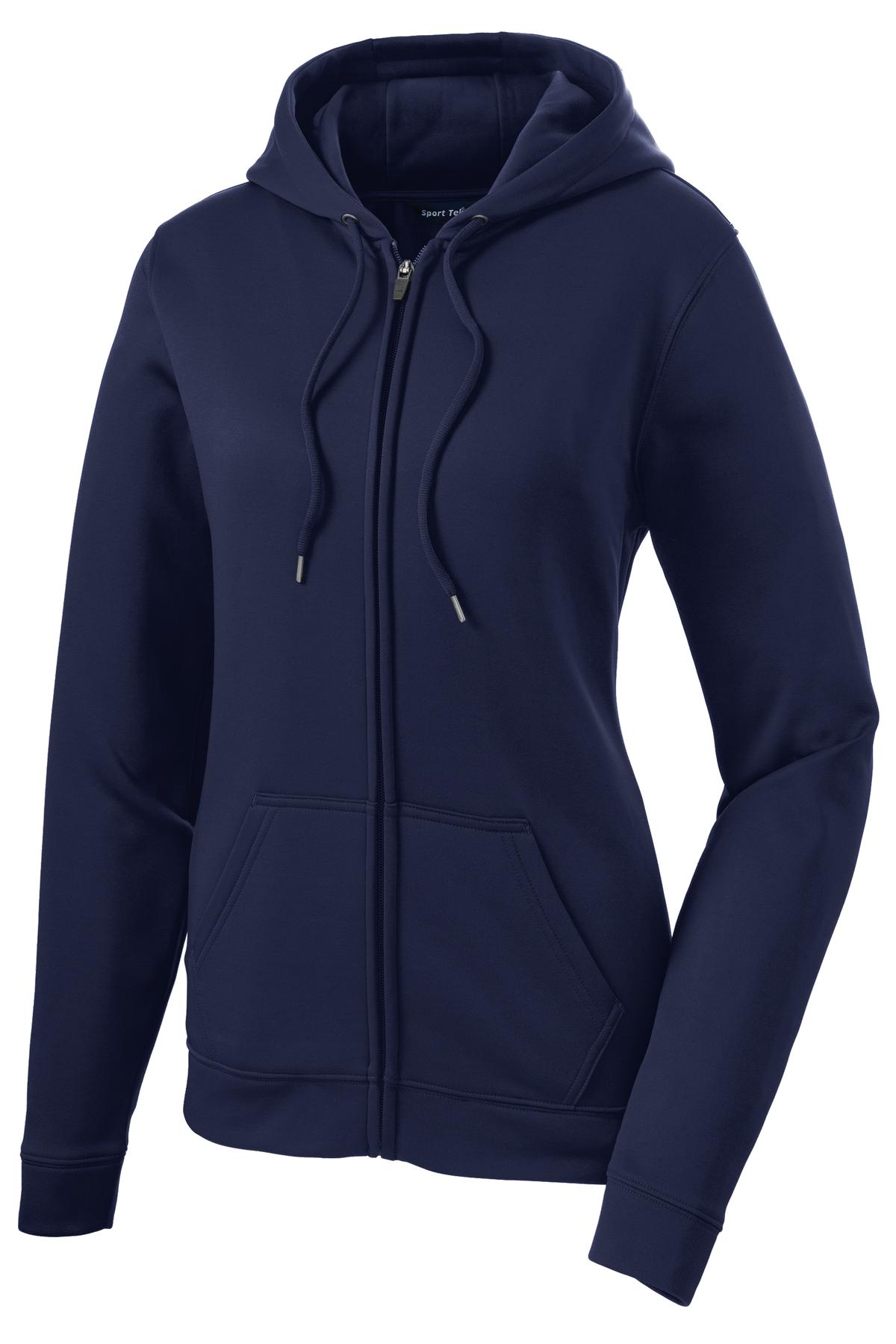 Sport-Tek Women's Sport-Wick Fleece Full-Zip Hooded Jacket Womens Apparel Jackets & Vests