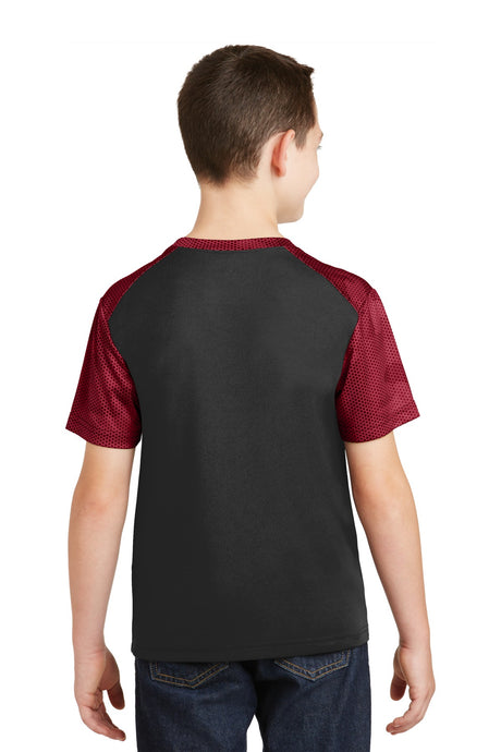 Sport-Tek Youth CamoHex Colorblock Tee YST371 Youth Apparel Shirts & Tops