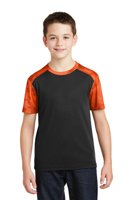Sport-Tek Youth CamoHex Colorblock Tee YST371 Youth Apparel Shirts & Tops