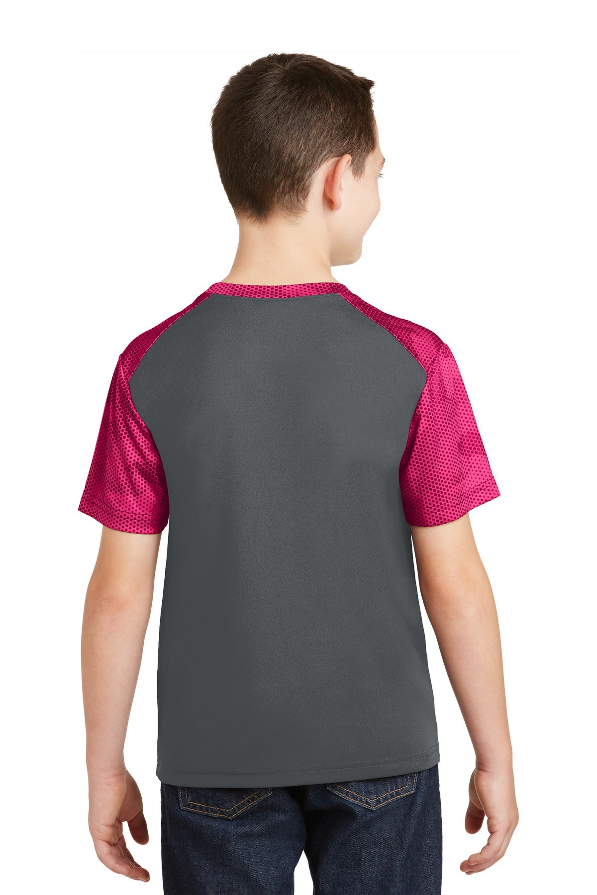 Sport-Tek Youth CamoHex Colorblock Tee YST371 Youth Apparel Shirts & Tops