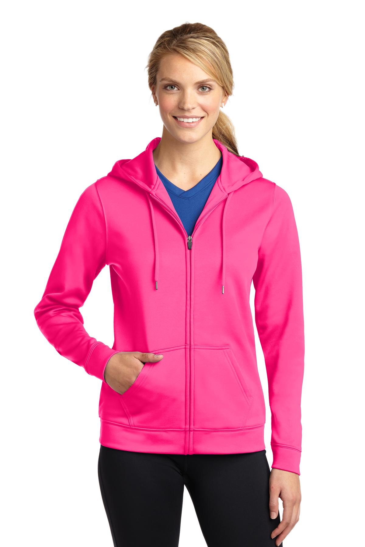 Sport-Tek Women's Sport-Wick Fleece Full-Zip Hooded Jacket Womens Apparel Jackets & Vests