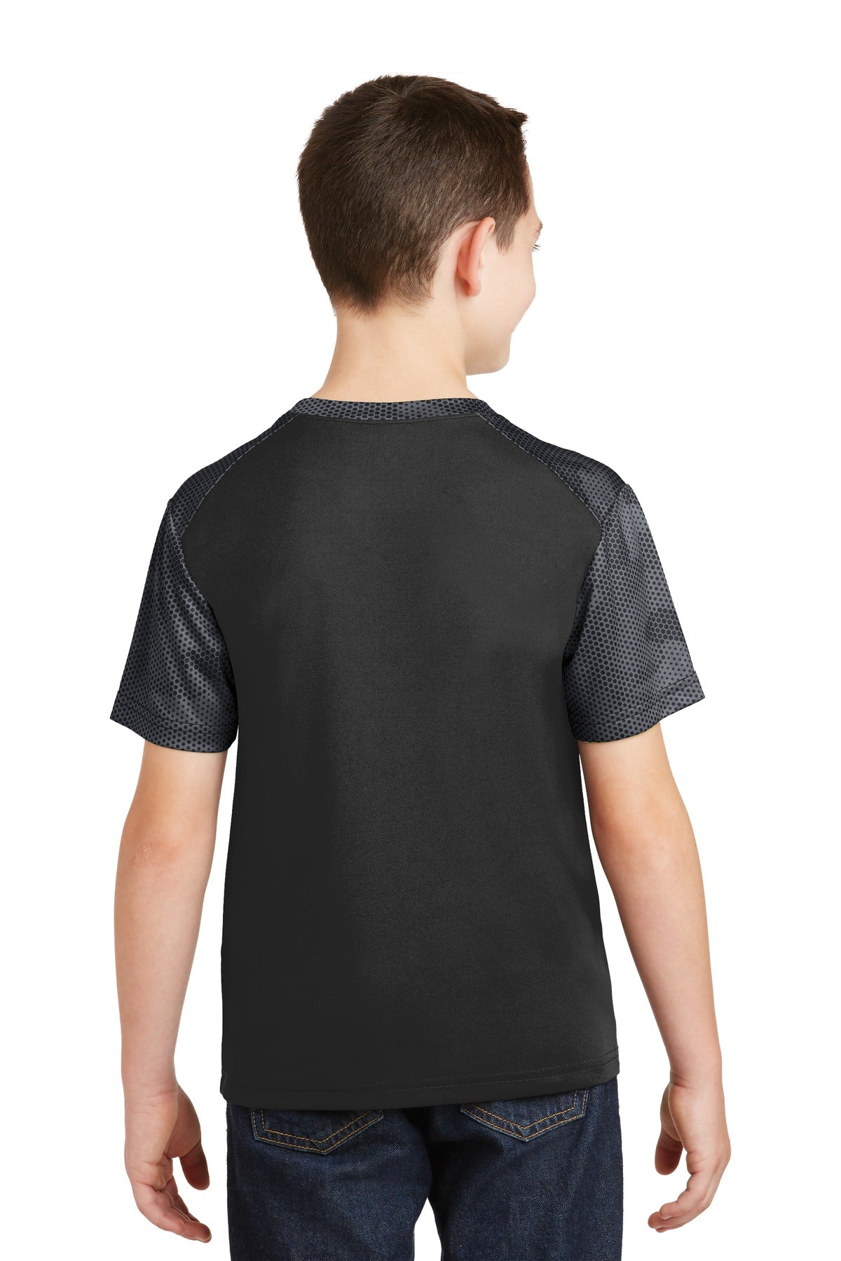 Sport-Tek Youth CamoHex Colorblock Tee YST371 Youth Apparel Shirts & Tops