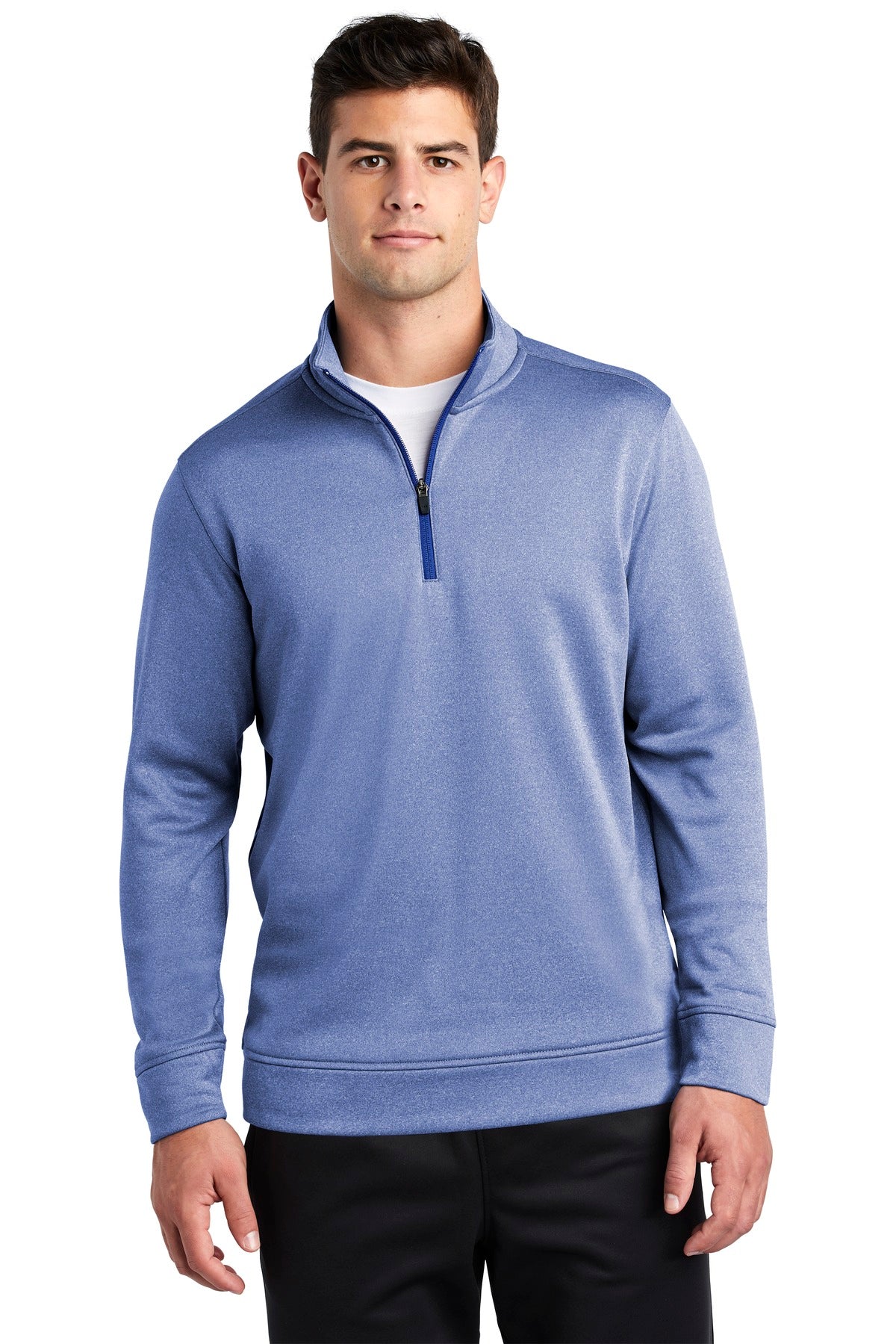 Sport-Tek Men's PosiCharge Sport-Wick Heather Fleece 1/4-Zip Pullover Mens Apparel Sweatshirts & Fleece