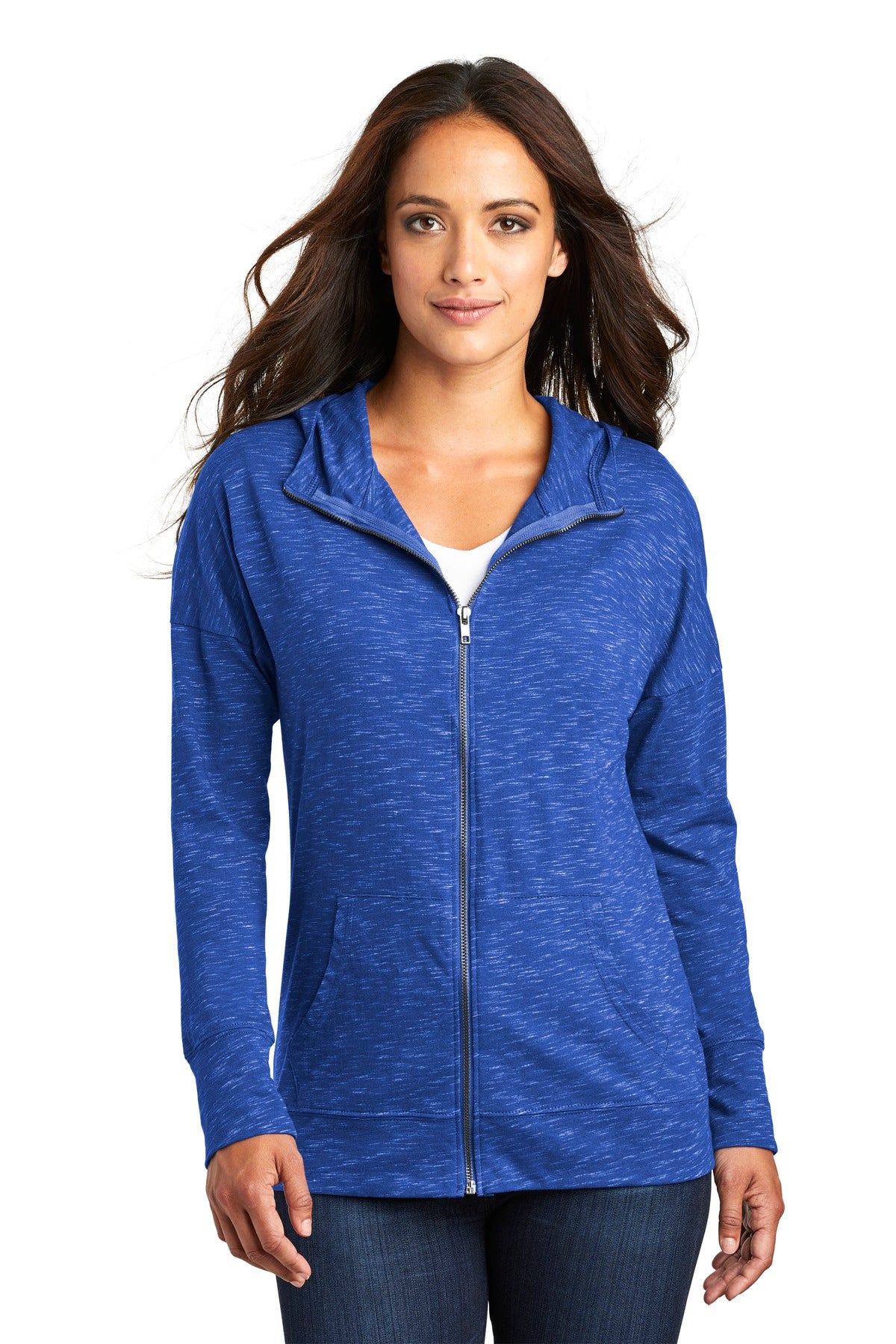 District Women's Medal Full-Zip Hoodie. DT665 Womens Apparel Sweatshirts & Fleece