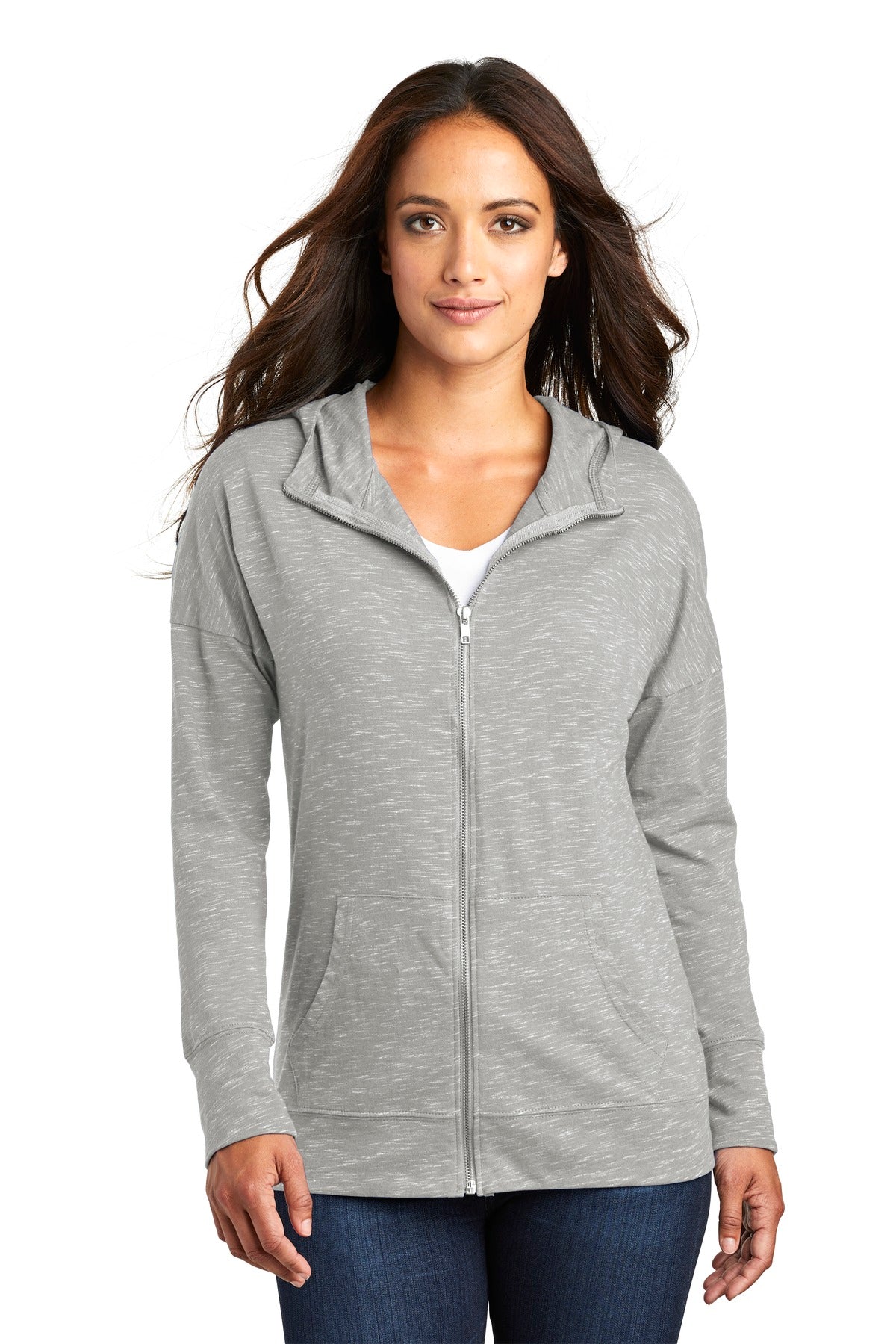 District Women's Medal Full-Zip Hoodie. DT665 Womens Apparel Sweatshirts & Fleece