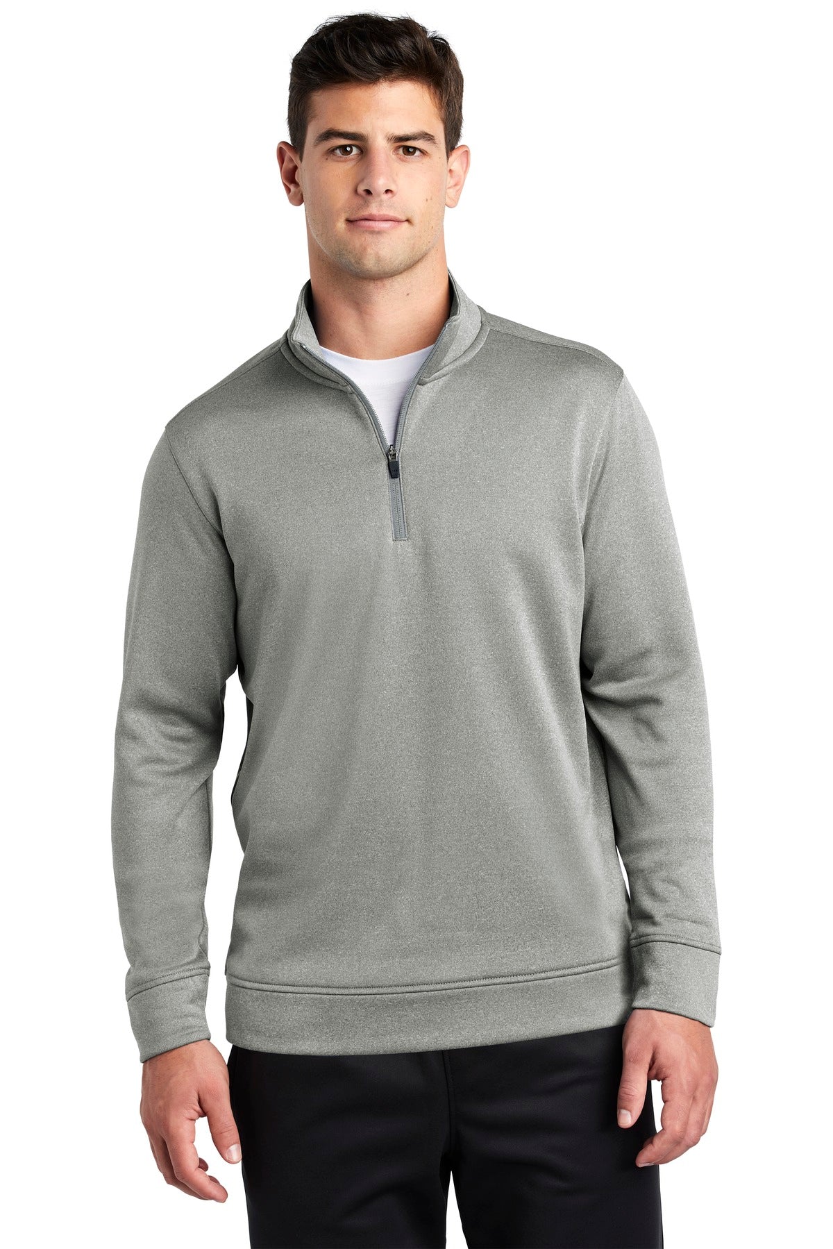 Sport-Tek Men's PosiCharge Sport-Wick Heather Fleece 1/4-Zip Pullover Mens Apparel Sweatshirts & Fleece