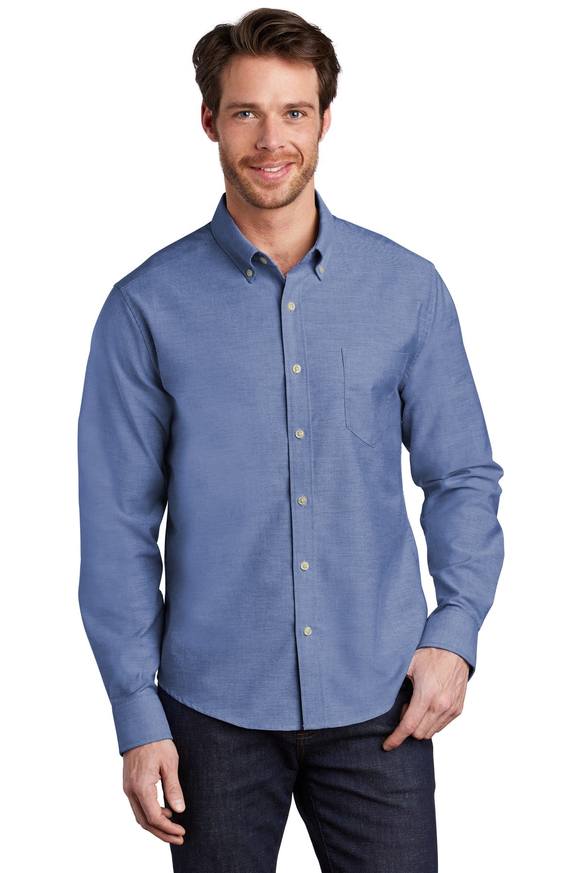 Port Authority Men's Untucked Fit SuperPro Oxford S651 Mens Apparel Shirts & Tops