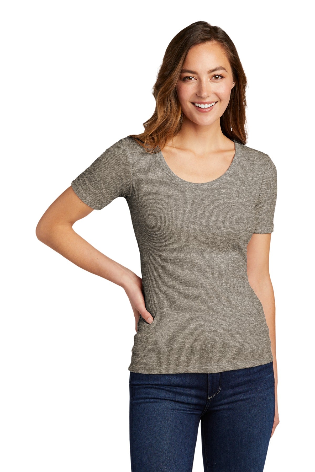 District Women's V.I.T.Rib Scoop Neck Tee DT6020 Womens Apparel Shirts & Tops